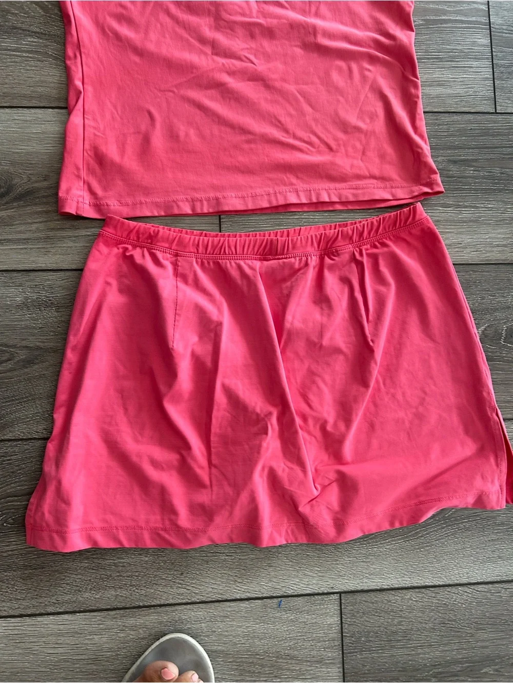 Sleeveless Coral Pink Women's Swim Set
