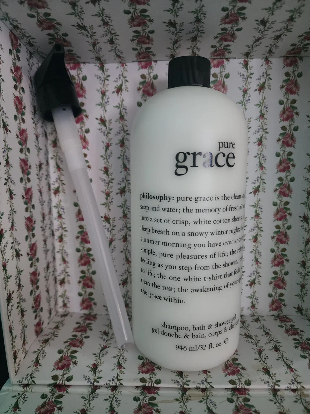 Philosophy Pure Grace Bath & Shower Gel — White Bottle with Black Cap