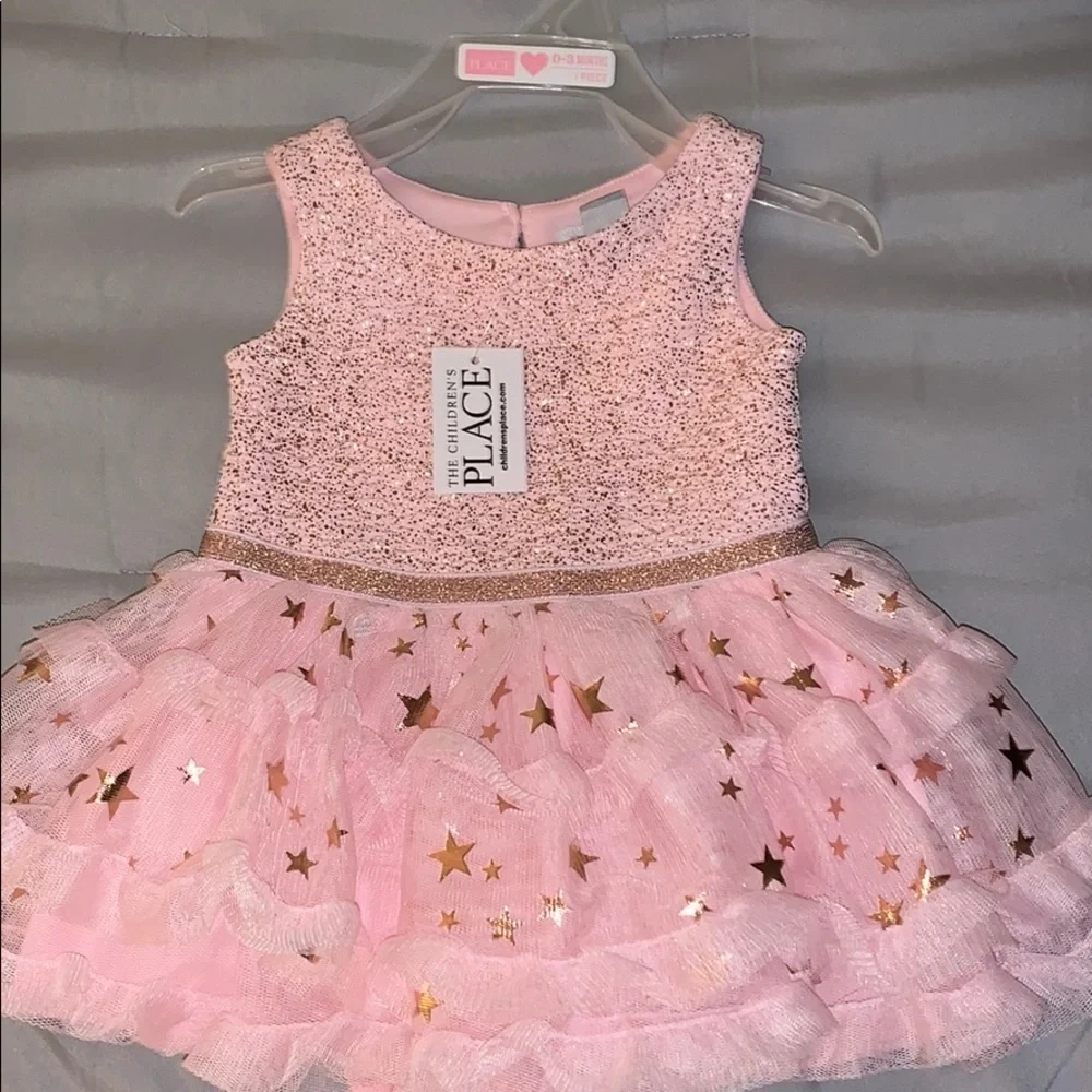 Baby Girls Sleeveless Foil Print‎ Jacquard Dress