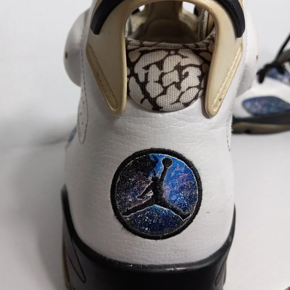 Air‎ Jordan 6 Retro Premium Motorsports Hand-Painted Sneakers White Size 12