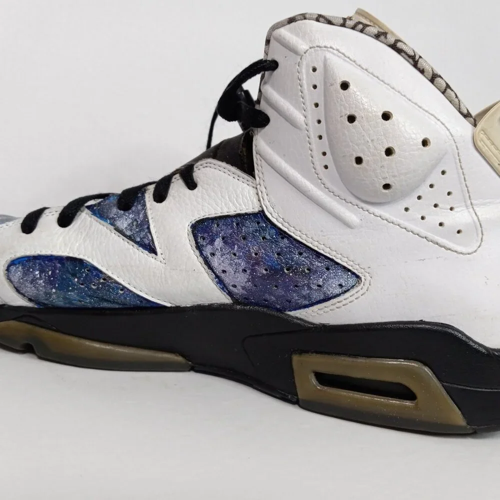 Air‎ Jordan 6 Retro Premium Motorsports Hand-Painted Sneakers White Size 12