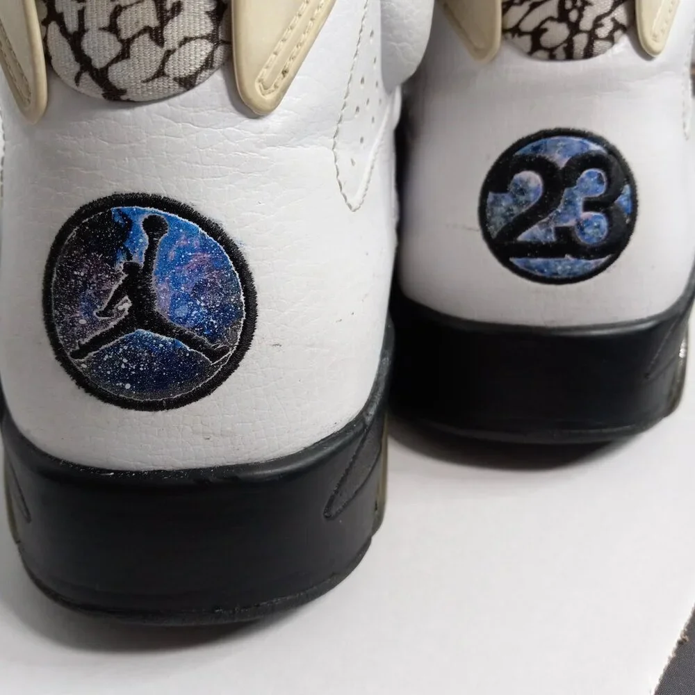 Air‎ Jordan 6 Retro Premium Motorsports Hand-Painted Sneakers White Size 12