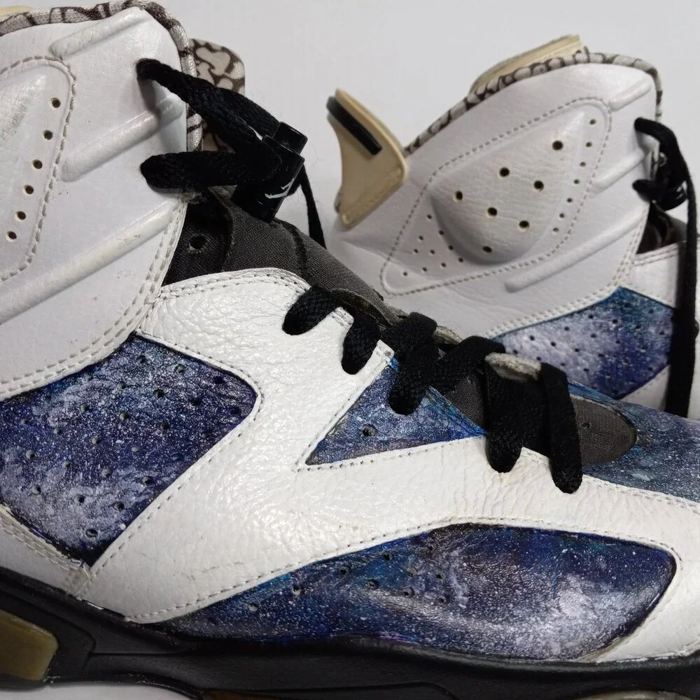 Air‎ Jordan 6 Retro Premium Motorsports Hand-Painted Sneakers White Size 12
