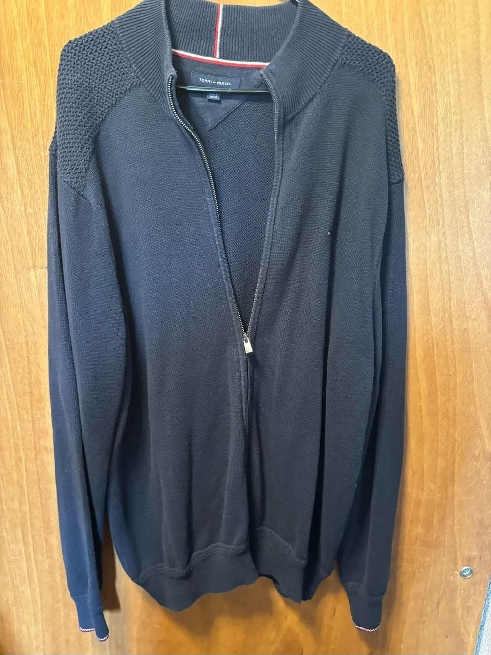 Tommy Hilfiger Men's Dark Navy Full-Zip Knit Sweater
