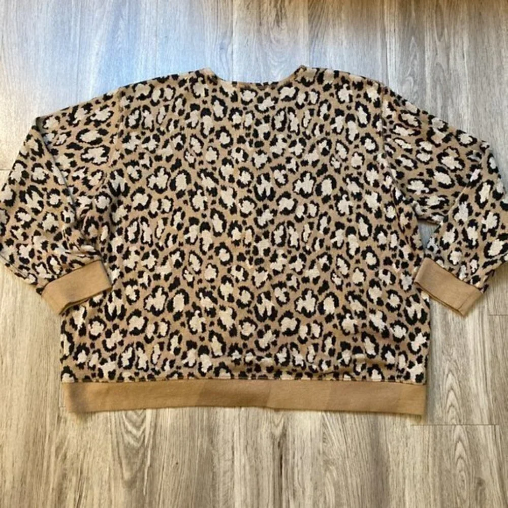 C.D. Daniels Leopard Print Sweater Plus Size 3X