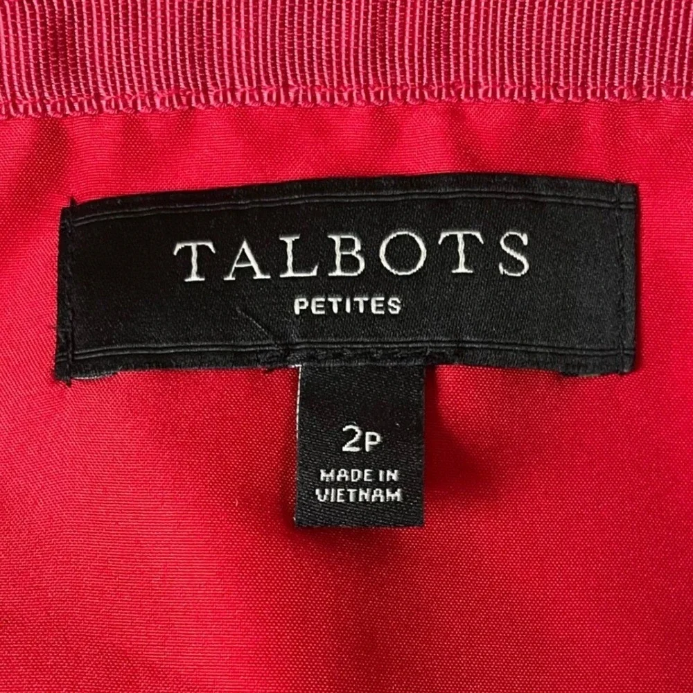 Talbots Petites Wool Blend Faux Wrap Skirt Red Above Knee Lined Office Preppy 2P