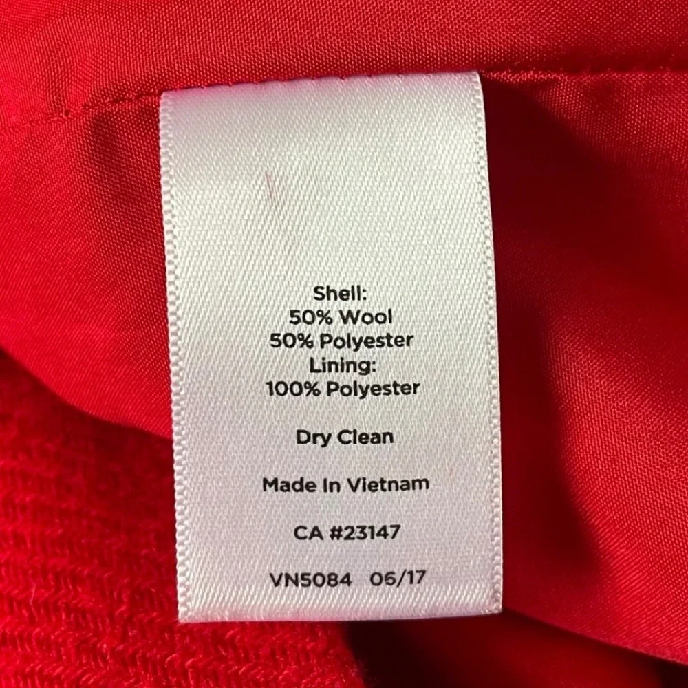 Talbots Petites Wool Blend Faux Wrap Skirt Red Above Knee Lined Office Preppy 2P