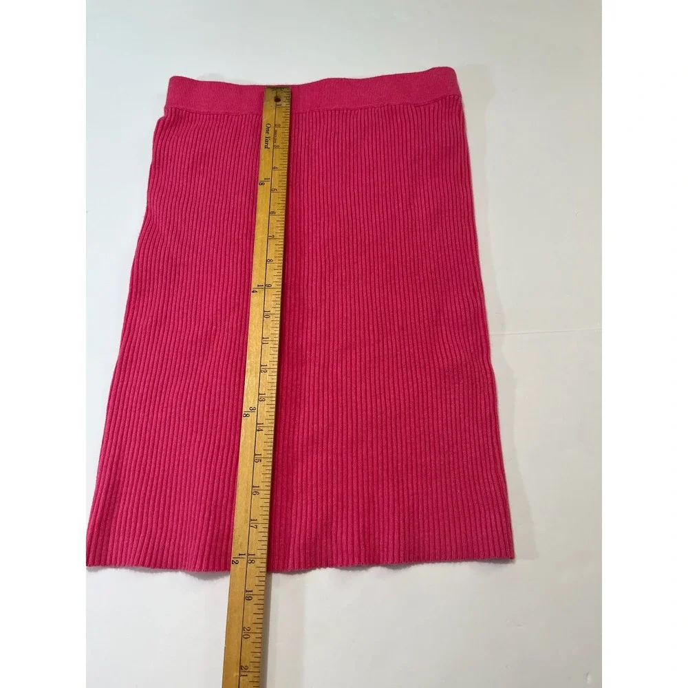 Old Navy Ribbed Knit Mini Skirt Womens XS Pink Bodycon Stretch