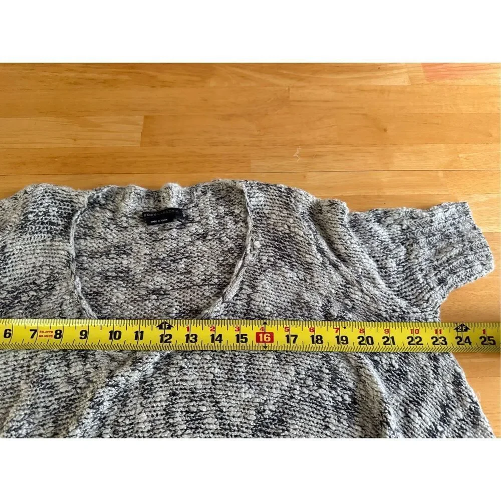 BCBGMAXAZRIA Gray Marled Knit Poncho Sweater Asymmetrical S/M
