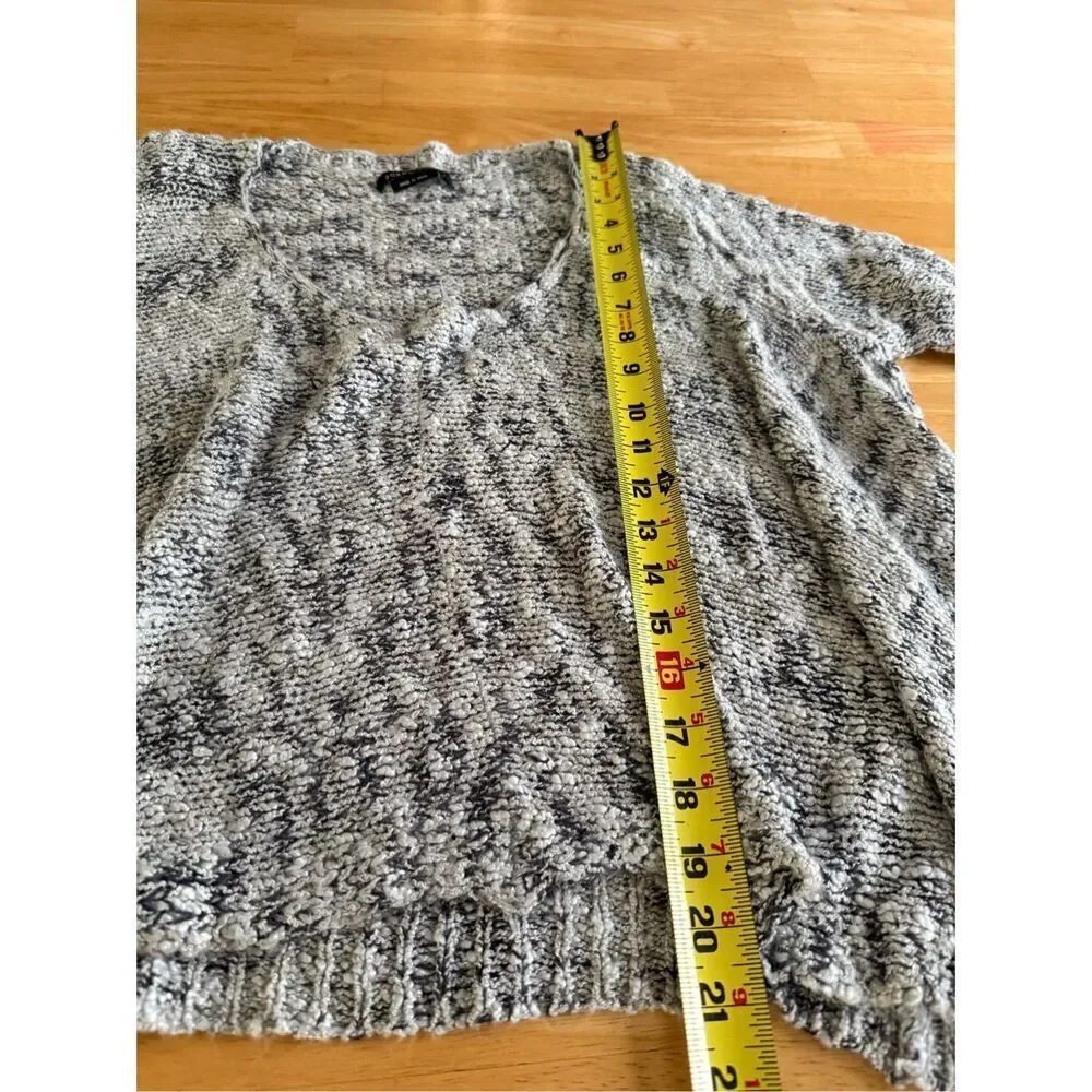 BCBGMAXAZRIA Gray Marled Knit Poncho Sweater Asymmetrical S/M