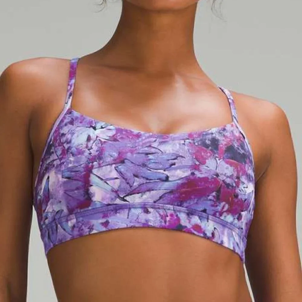 NWT Flow Y Bra Nulu *Light Support, A–C Cups - 6 Iridescent Floral Multi