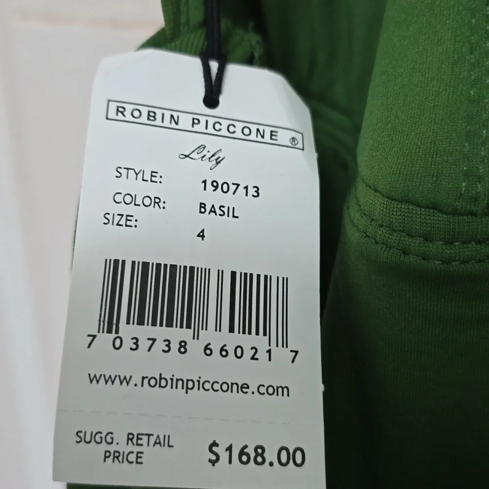 New Robin Piccone Green One Piece Swimsuit Womens 2 Lily Basil Cutout Ribbed