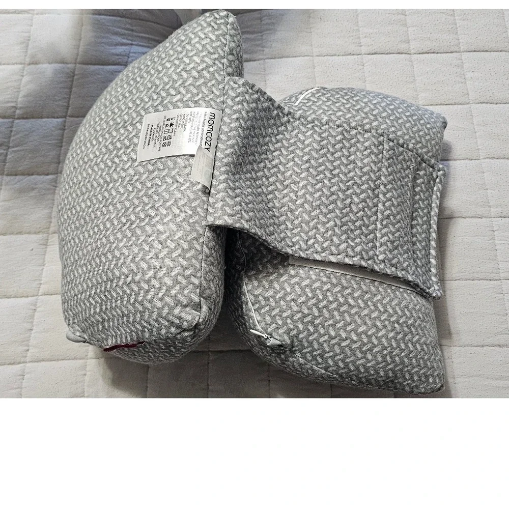Momcozy Adjustable Pregnancy Pillow Gray H-Shaped Maternity Belly Back Support