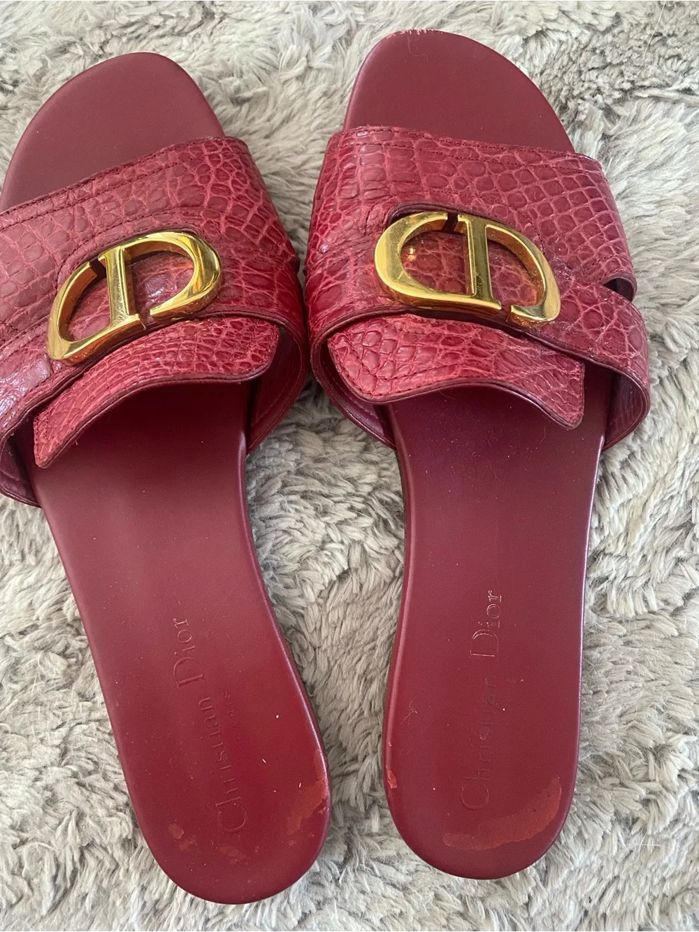 Dior burgundy croc