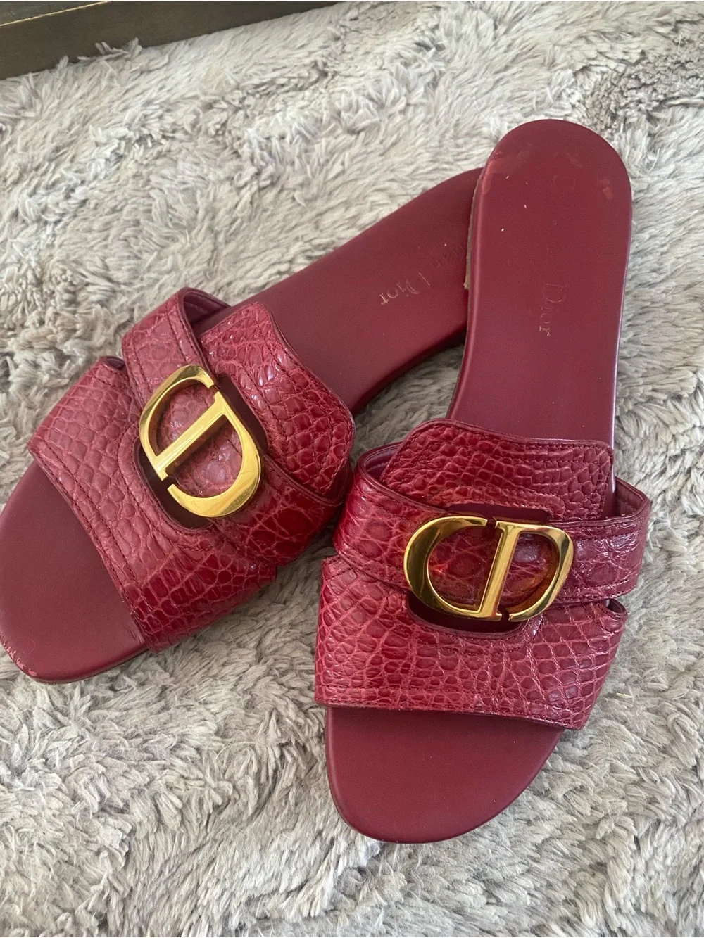 Dior burgundy croc