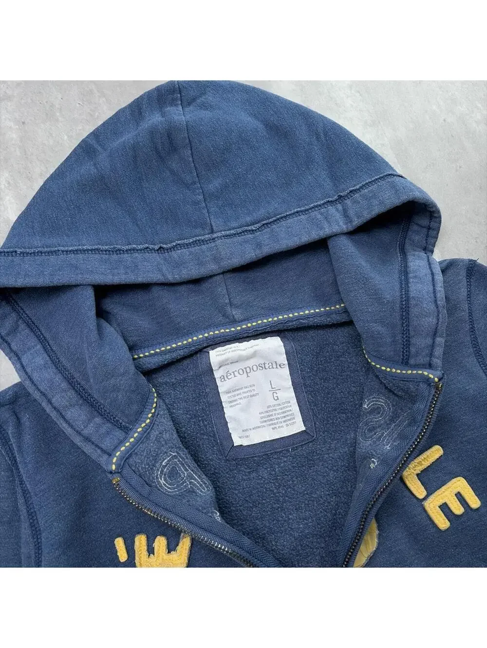 Y2K Navy Aeropostale Surf Grunge Skater Zip Up Hoodie