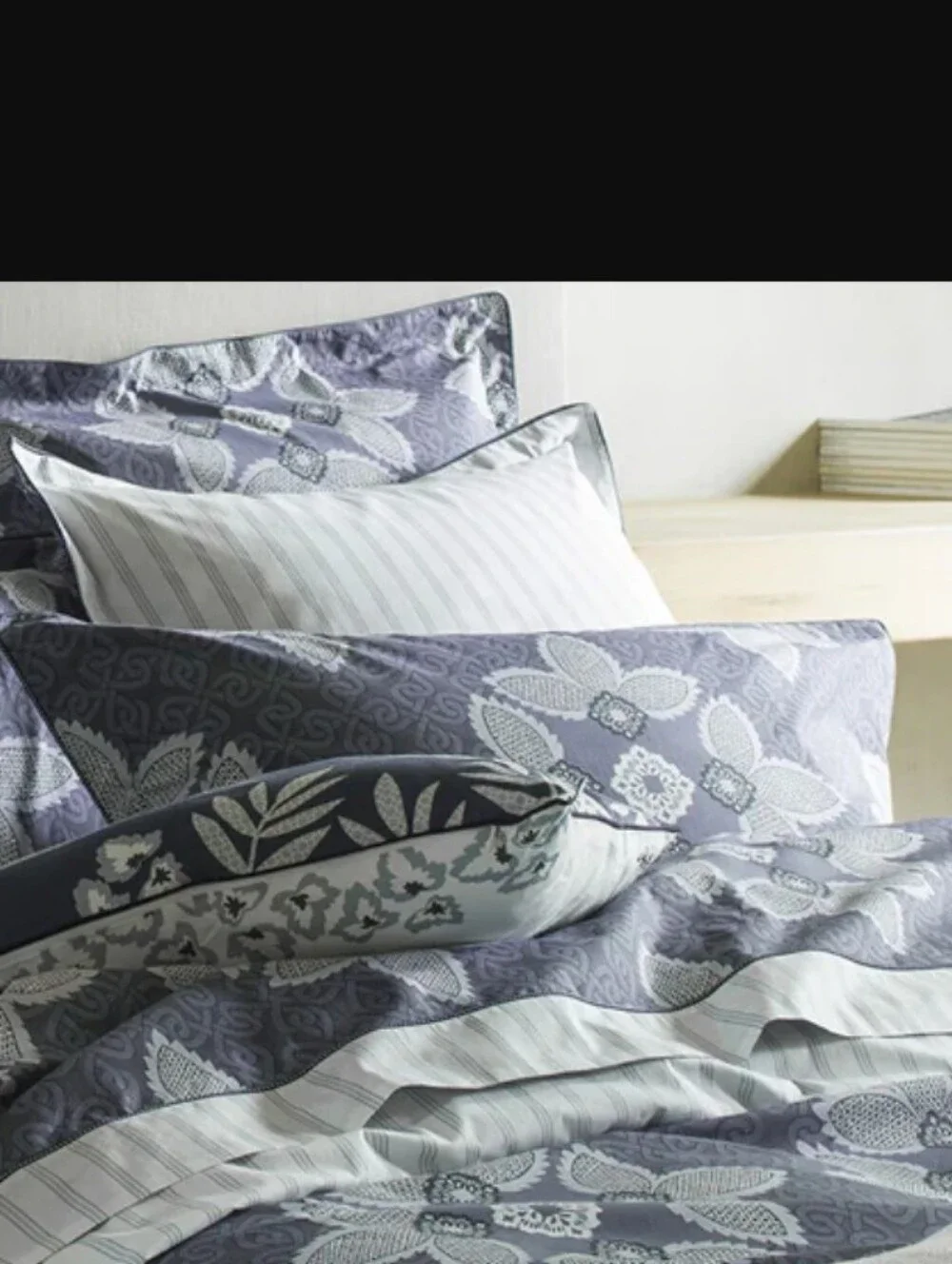 Alexandre Turpault Magellan Reversible King Pillow Shams Pair Stylized Floral