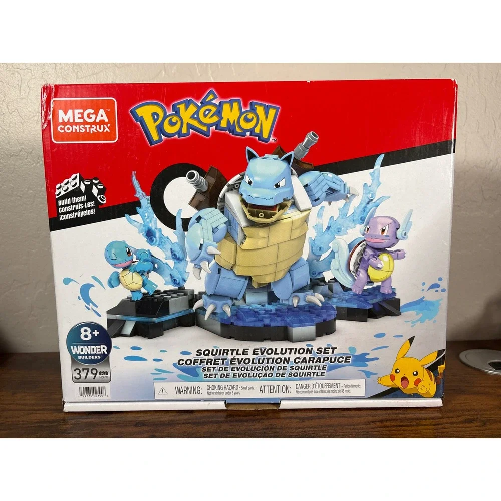 Mega Construx Pokemon Squirtle Evolution Set Blastoise Wartortle 379 Pcs HDH93