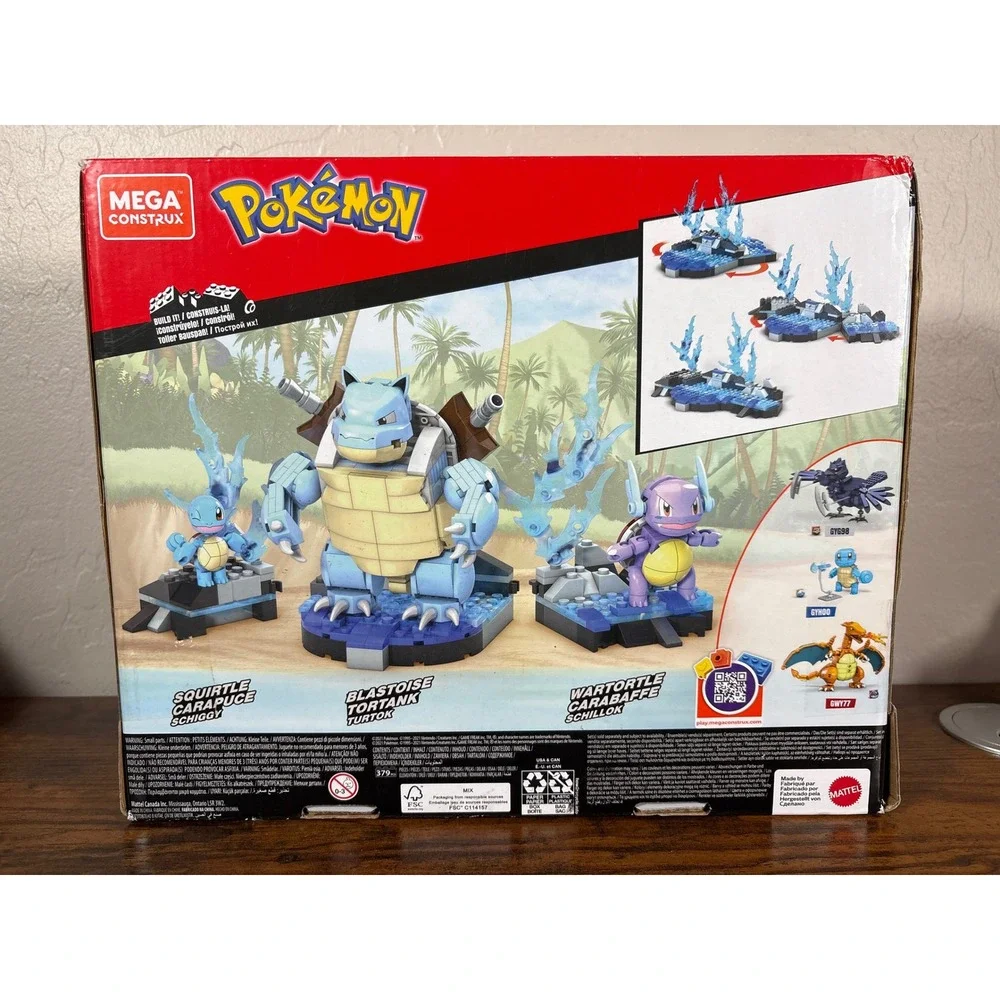 Mega Construx Pokemon Squirtle Evolution Set Blastoise Wartortle 379 Pcs HDH93