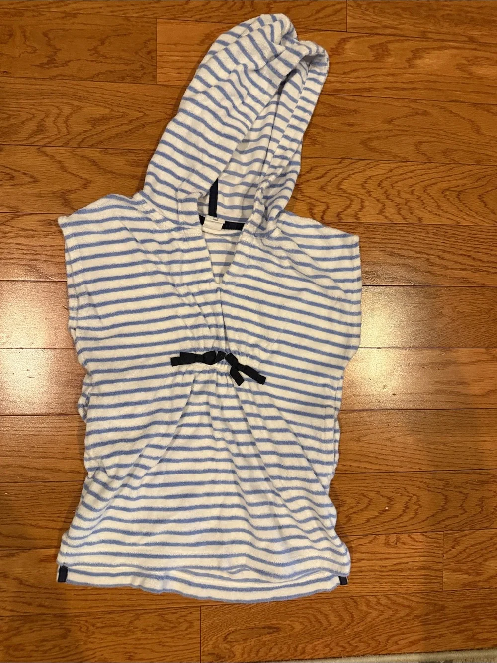 GAP Kids Blue and White Striped Hooded Swim Coverup