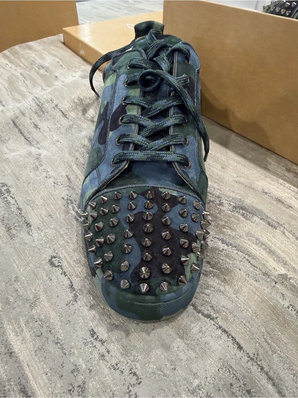 Christian Louboutin camouflage suede