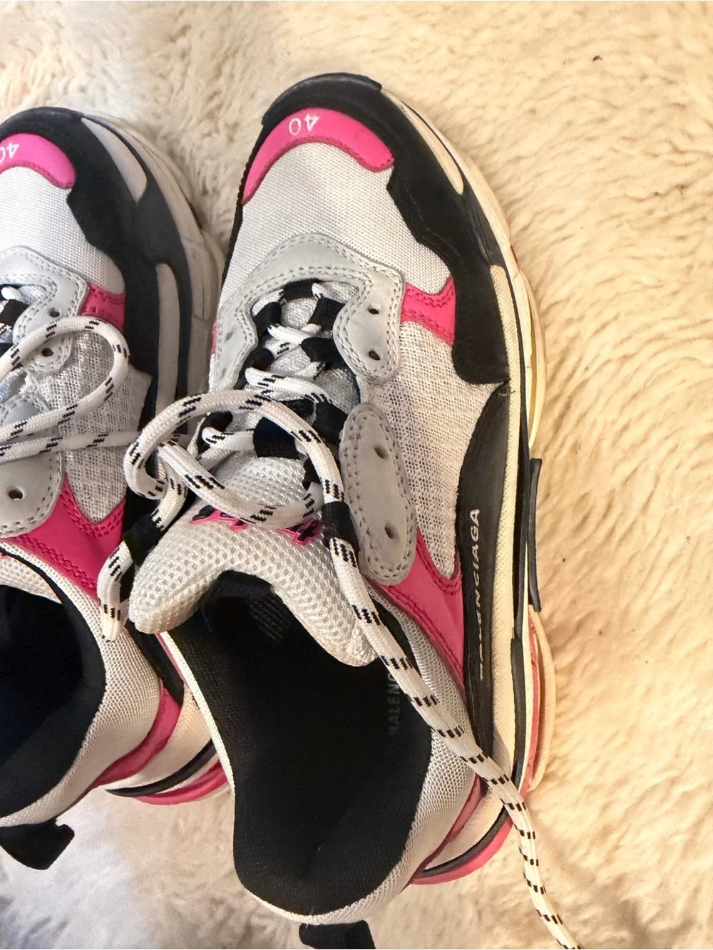 Balenciaga overlays leather mesh