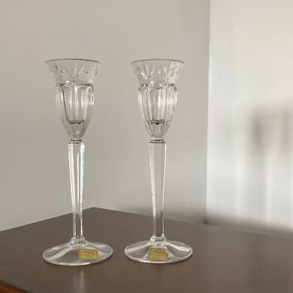 Noritake Crystal Candlestick Holders, Set of 2
