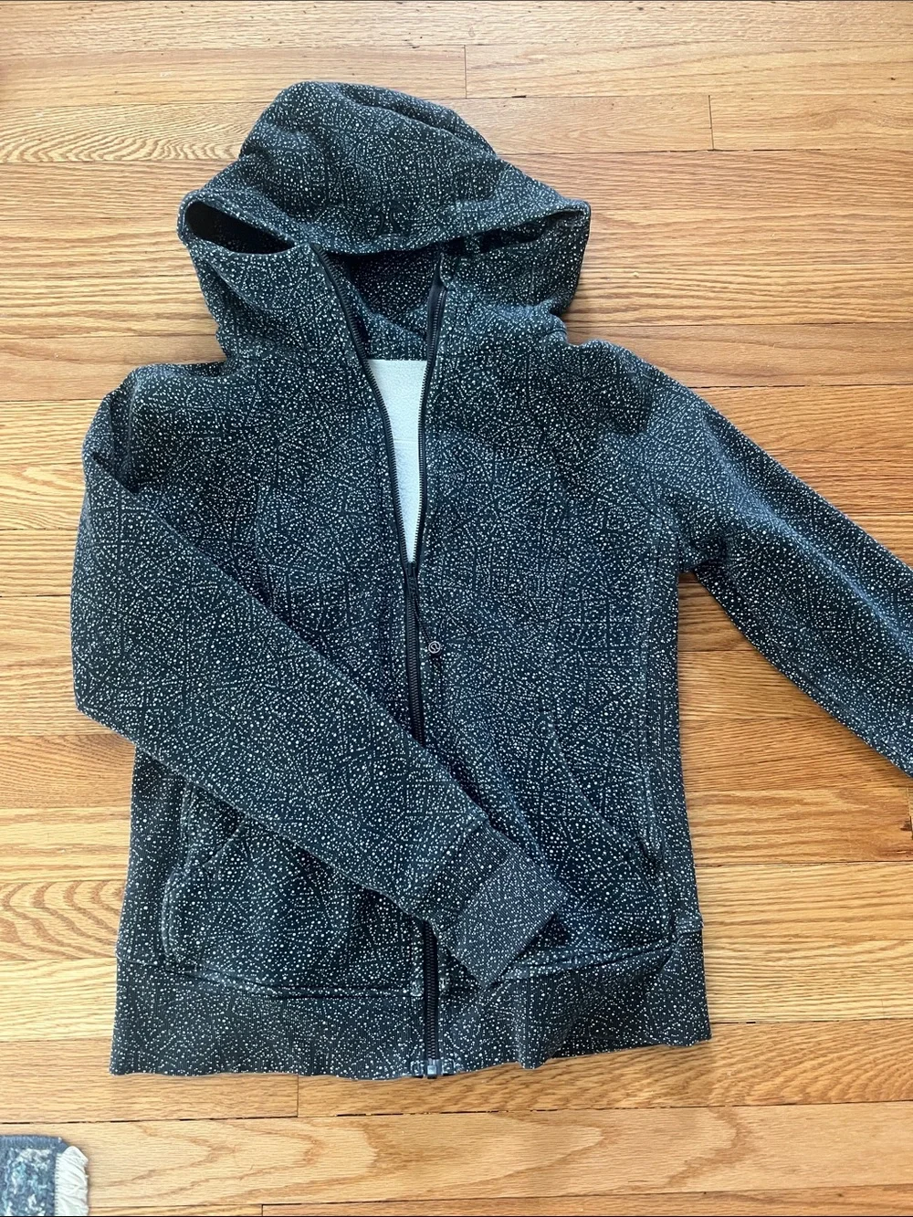 Lululemon Speckled Black Zip-Up Hoodie Jacket