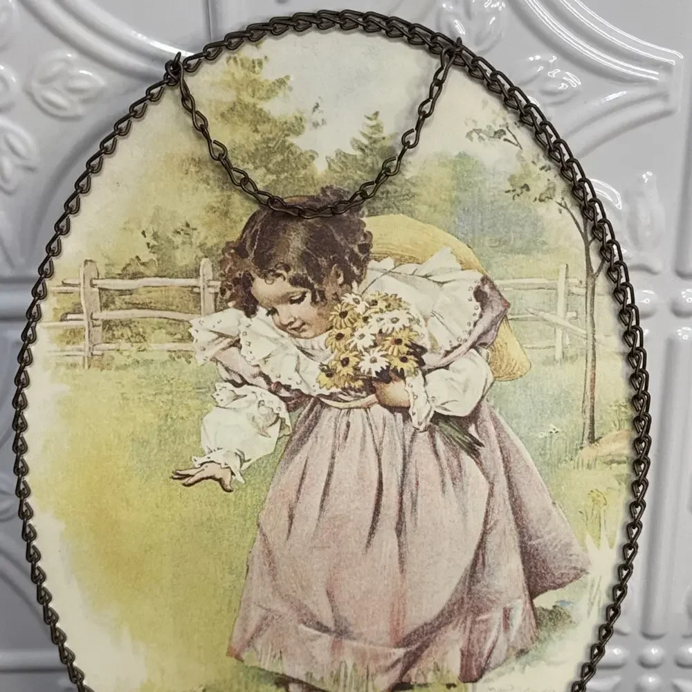 Maud Humphrey Bogart “ A Day In The Country” Oval Filigree Frame Flue Cover