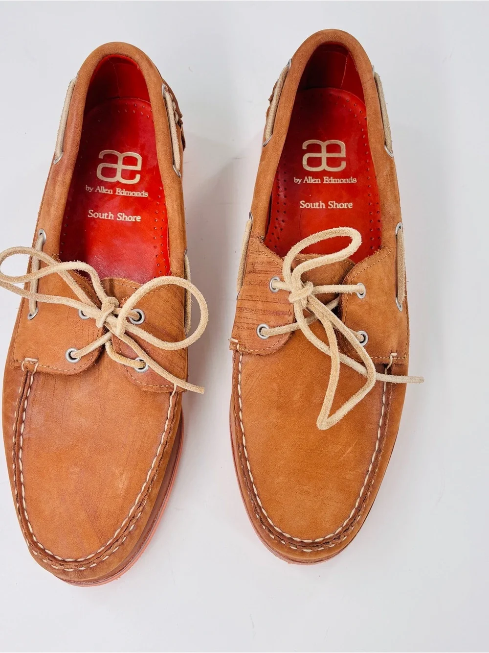 Allen Edmonds South Shore Tan Boat Shoes 10.5D