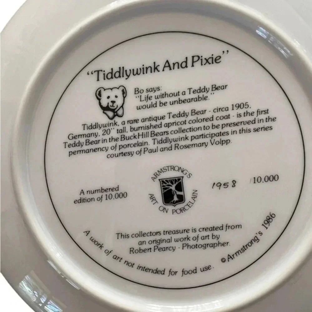 YORKIE Lovers Collectors Plate Tiddlywinks Wink and Pixie Vintage‎