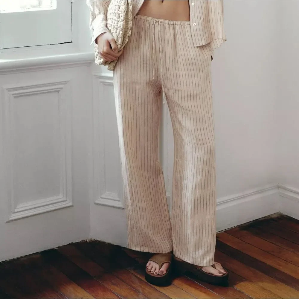 ZARA 100% LINEN PANTS ZW COLLECTION