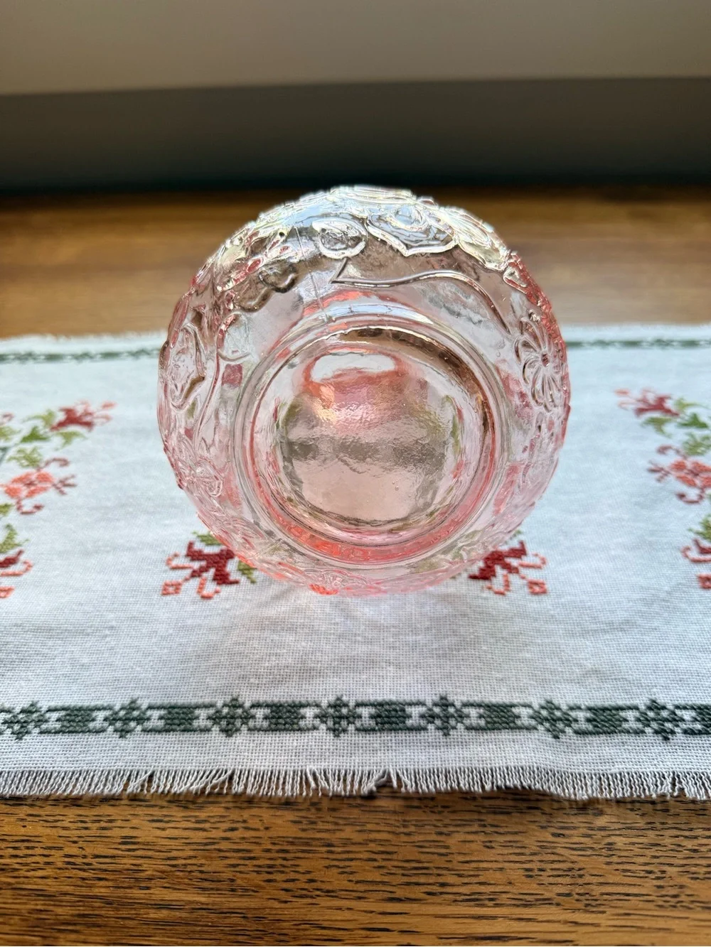 Vintage 1930s Bedside Tumble Up Pink Depression Glass