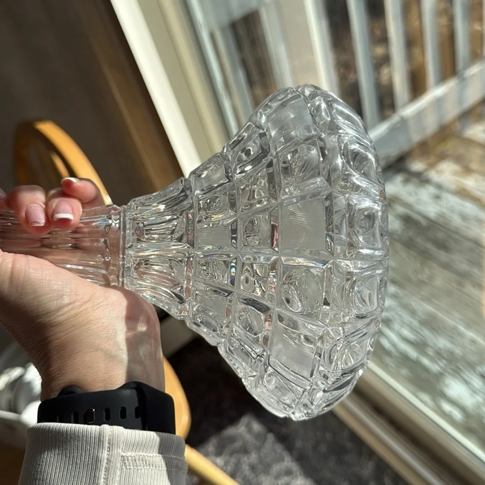 Vintage Round Bottom Lead Crystal Ship Decanter