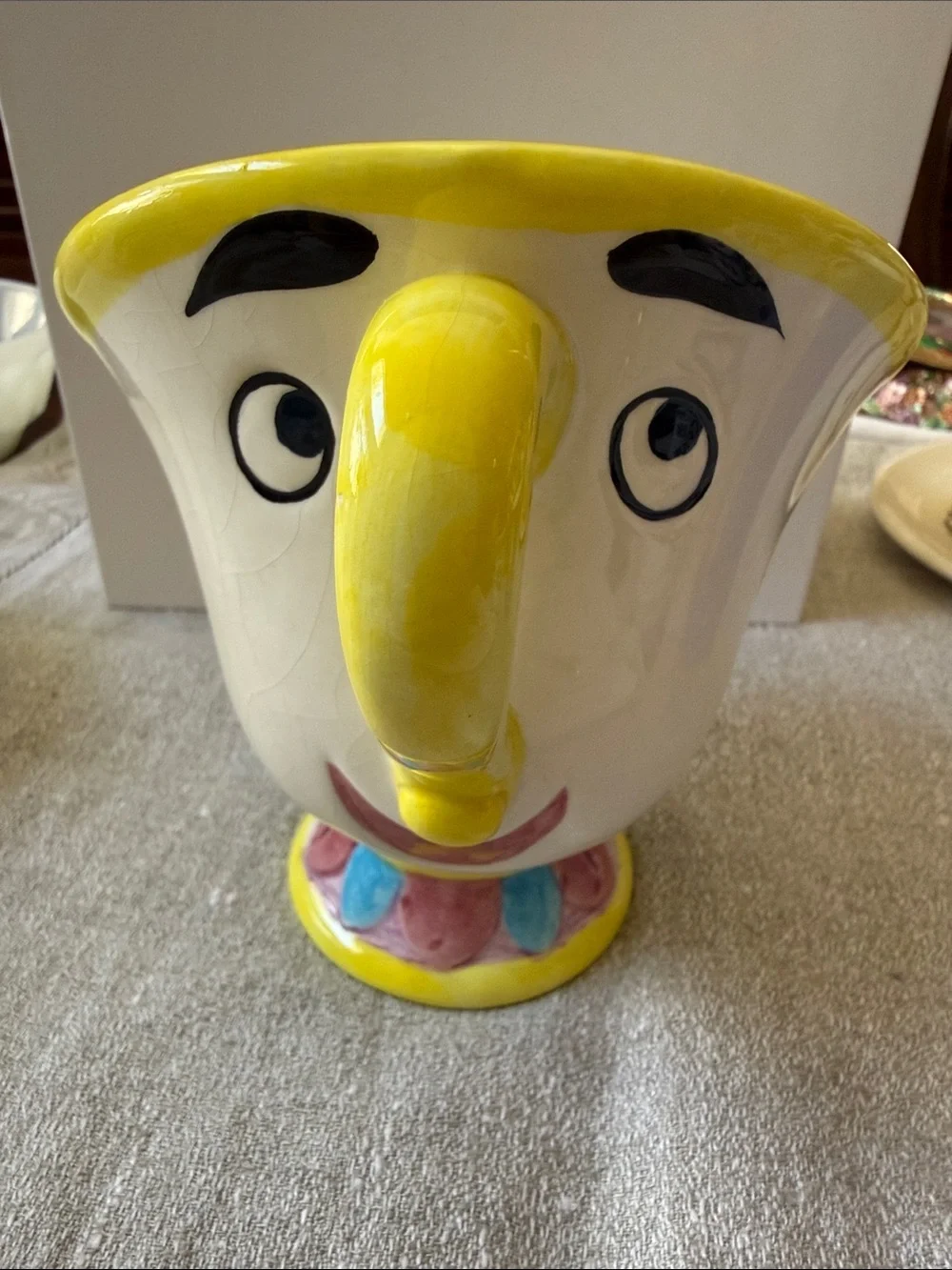 Disney cute Chip teacup from Beauty and the Beast piggy bank with rubber stopper