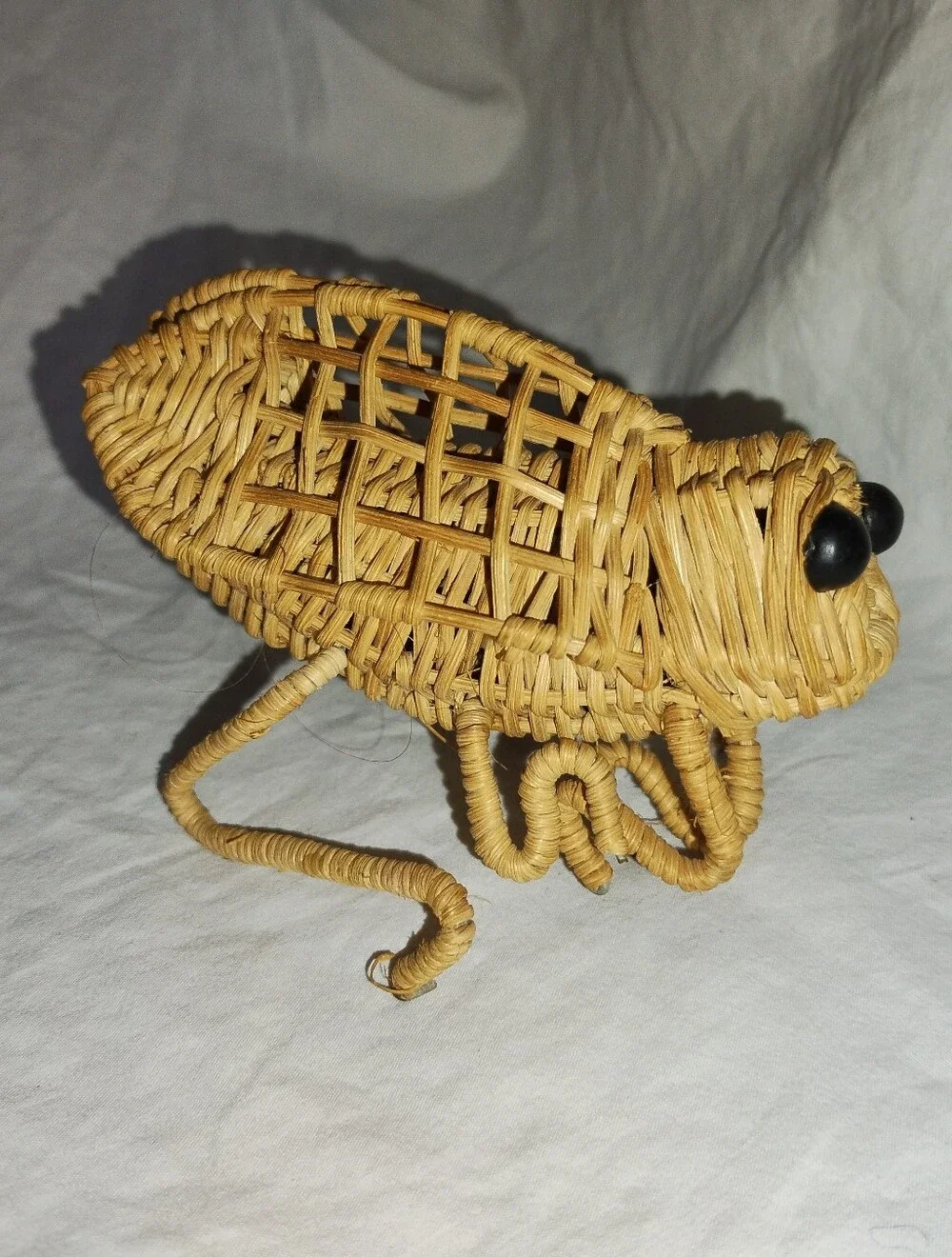 Vintage Weave Cricket Bug Grasshopper Decor 5