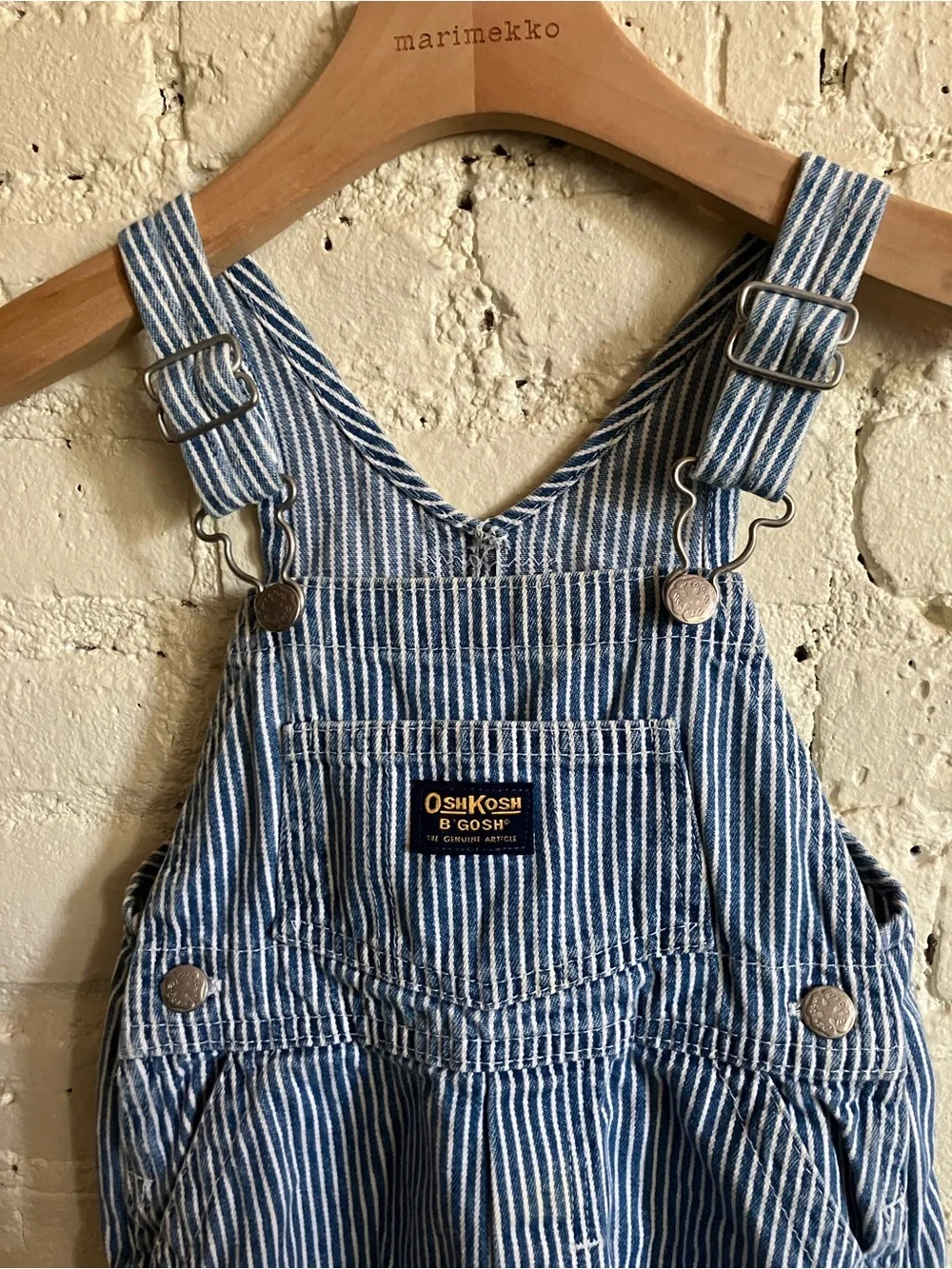Vintage OshKosh B’gosh Vestbak hickory stripe overalls size 24 m