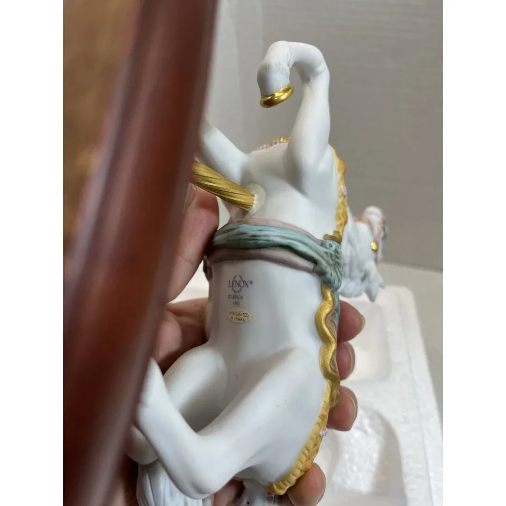NEW LENOX The Seaside Horse Fine Porcelain Figurine 24K Gold Trim 1993 White