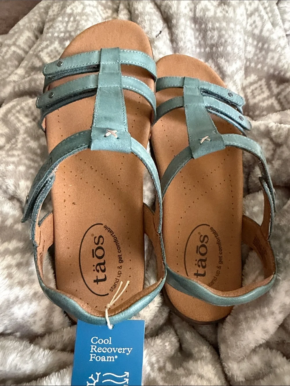Taos Footwear Women's Teal Multi-Strap Comfort Sandals