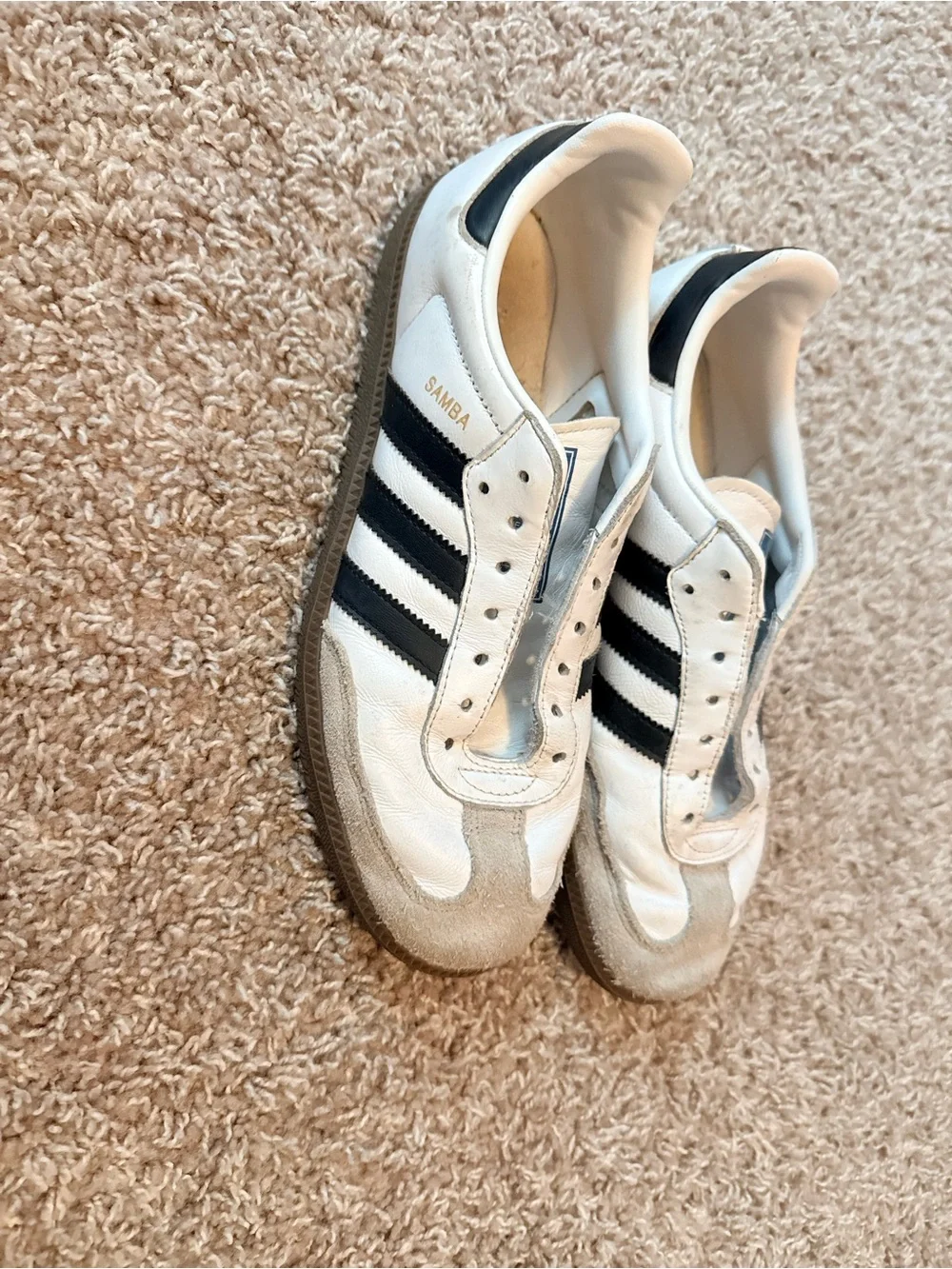 adidas White and Black Samba Sneakers