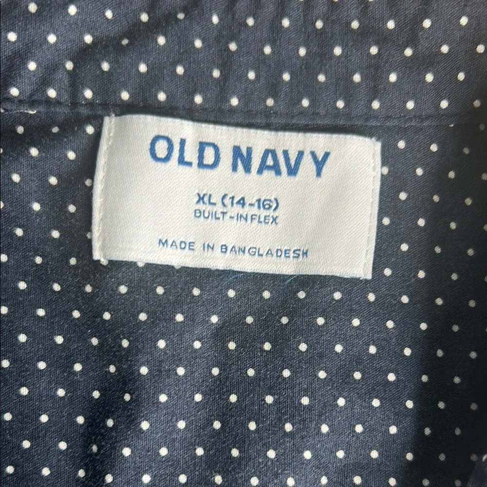Old Navy Blue and White Casual Button Down Shirt