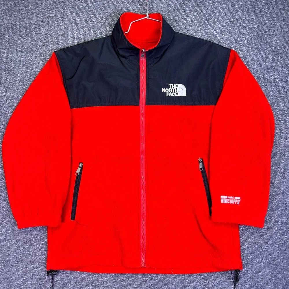 The North Face Fleece Jacket Mens M Red Black Gore Windstopper Gorpcore Hiking