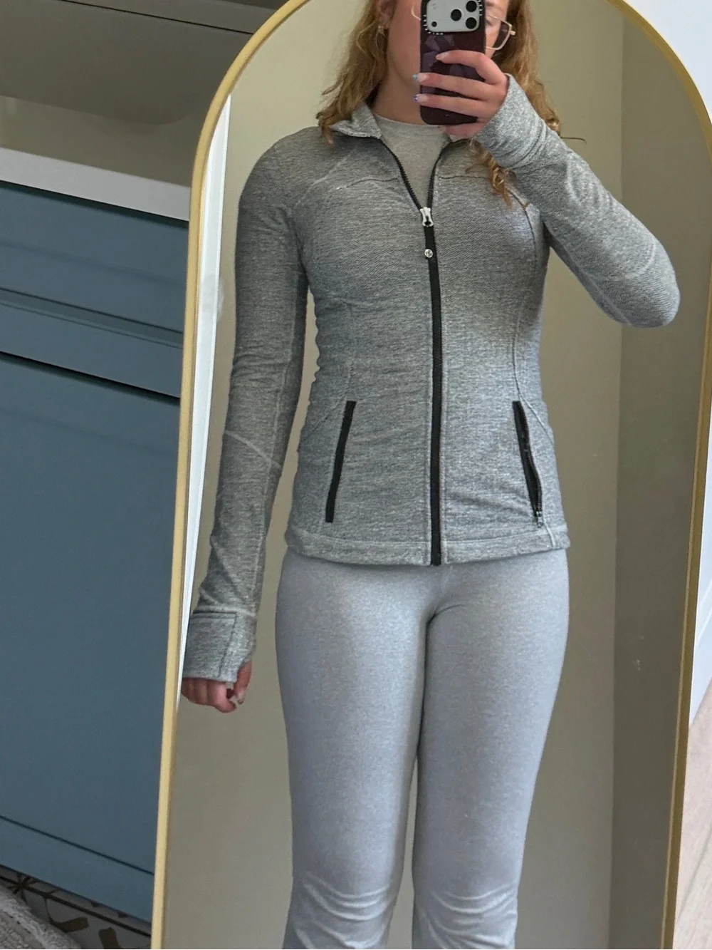 lululemon athletica Heather Gray Full-Zip Athletic Jacket