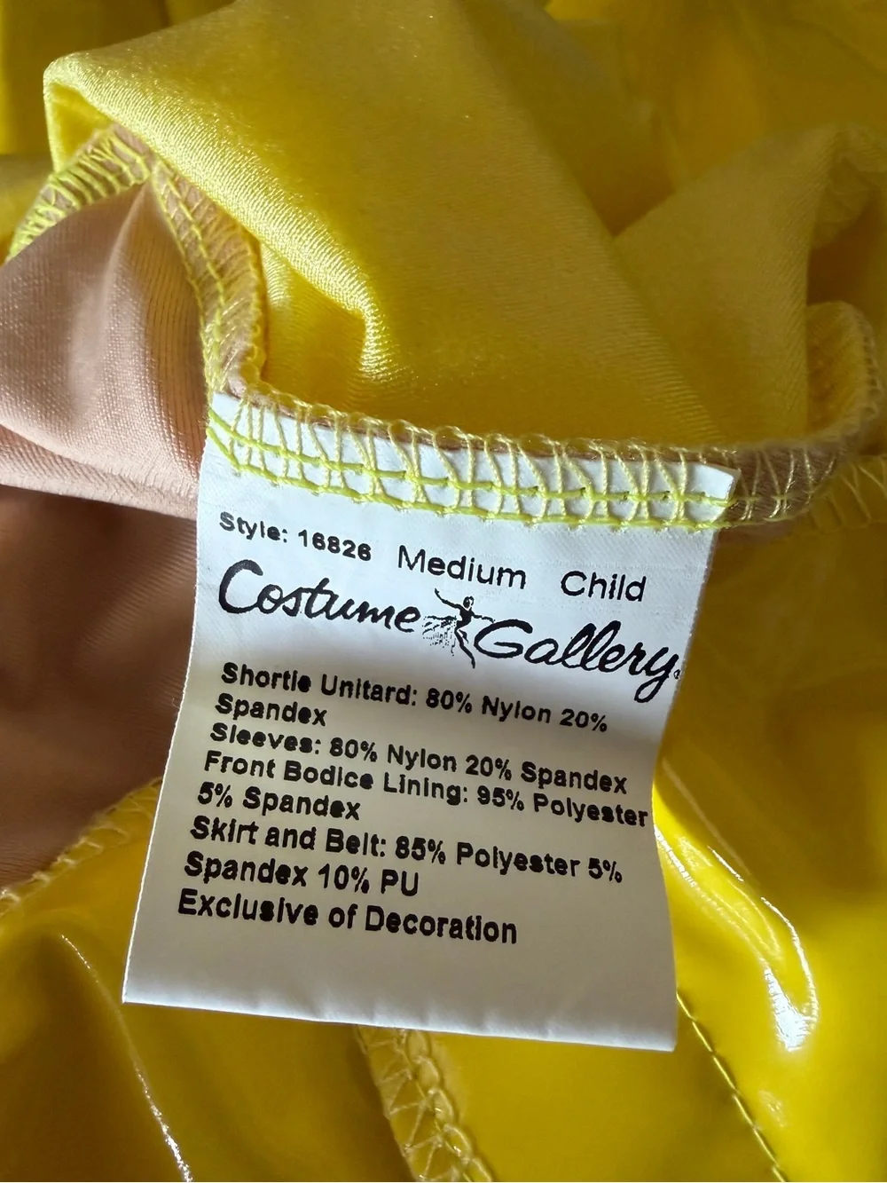 Costume Gallery bright yellow