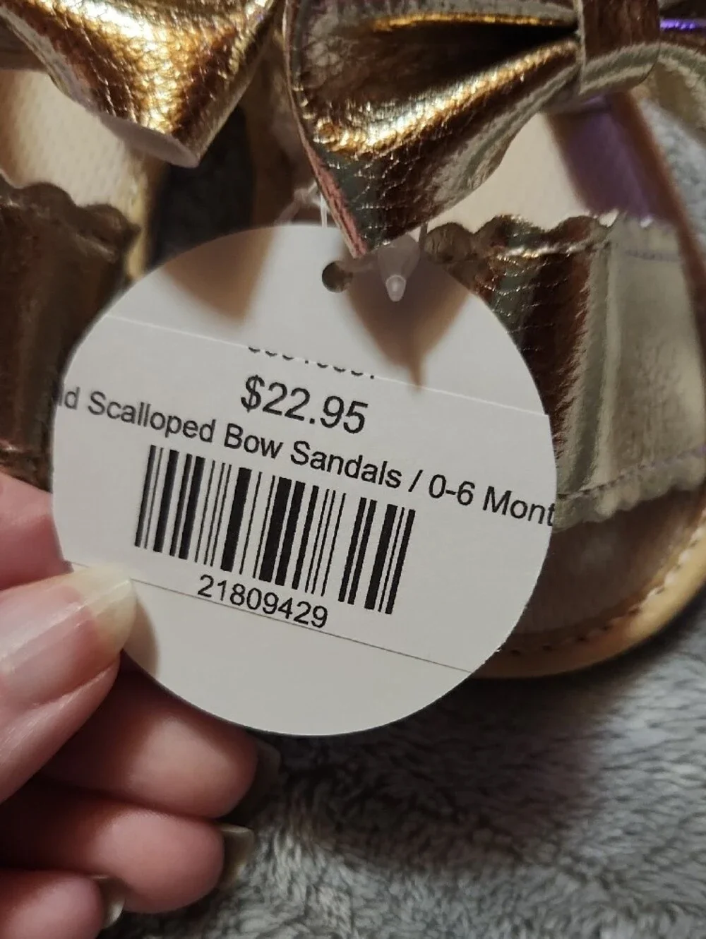 Marie Nicole Metallic Gold Bow Toddler Sandals