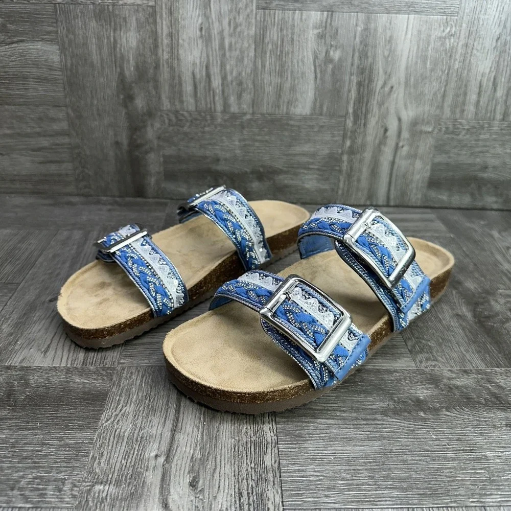 Madden Girl embroidered shoes strap