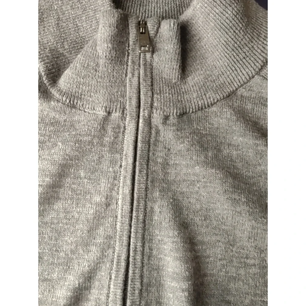 Banana Republic Sweater Mens Large Norm Core Gray Quarter Zip Mock Neck Pullover