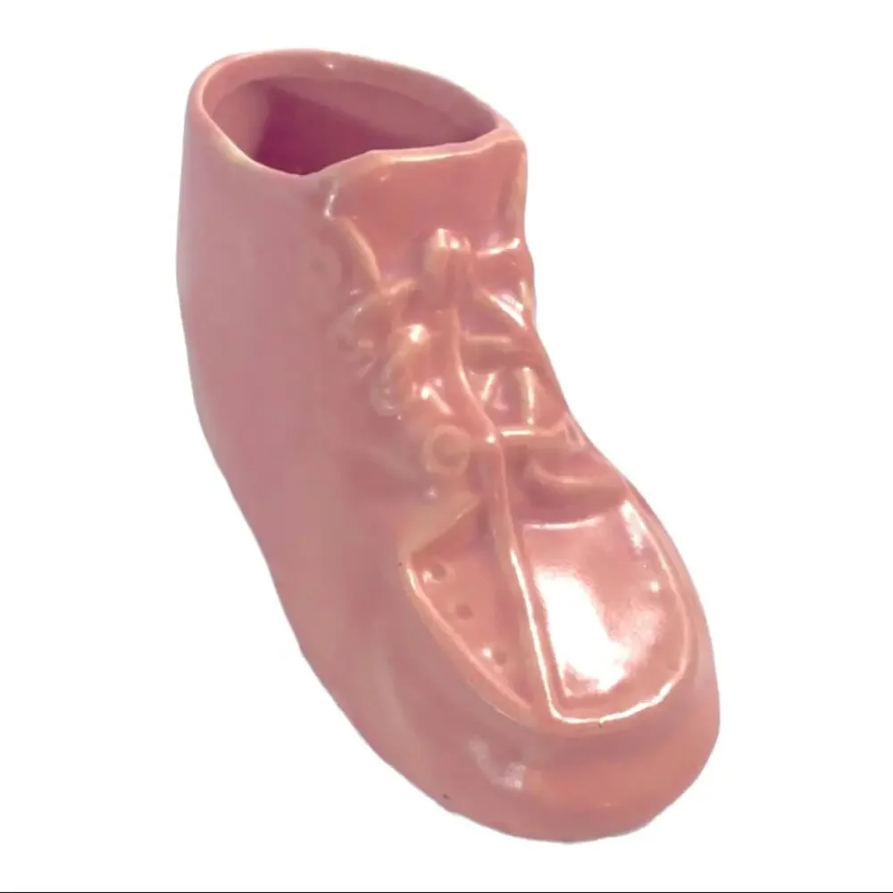 Pink VTG 40-50sCollectable Baby Bootie Vase/Planter/Storage BABY SHOWER DECOR