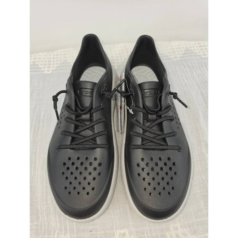 New Crocs InMotion Pacer Sneakers Black Womens Size 9 Lace Up Comfort Shoes