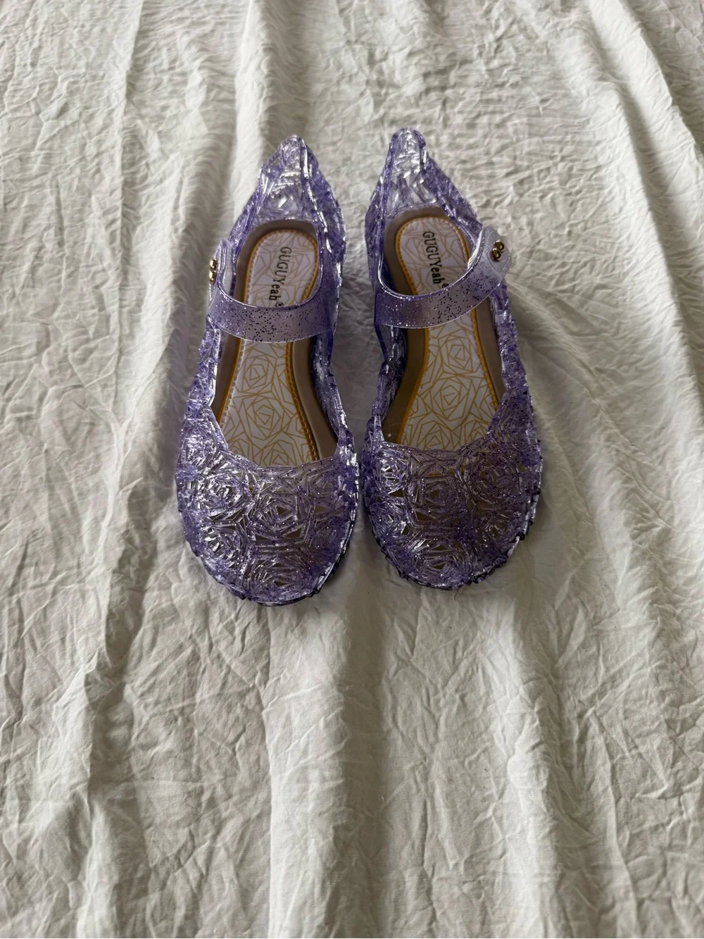 Mini Melissa Style Purple Glitter Jelly Mary Jane - Kids Shoes
